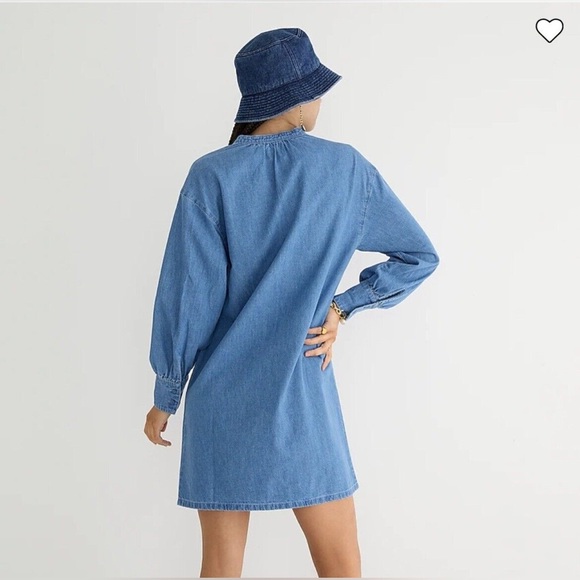 J Crew Indigo Button-Up Shift Dress, NEW - Picture 3 of 11